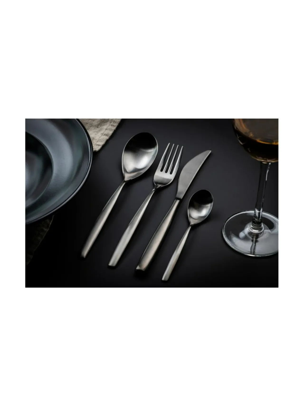 Aterimet & Tarjoiluvälineet|Mepra Stiria Oro Nero Ice aterinsetti 24 osaa