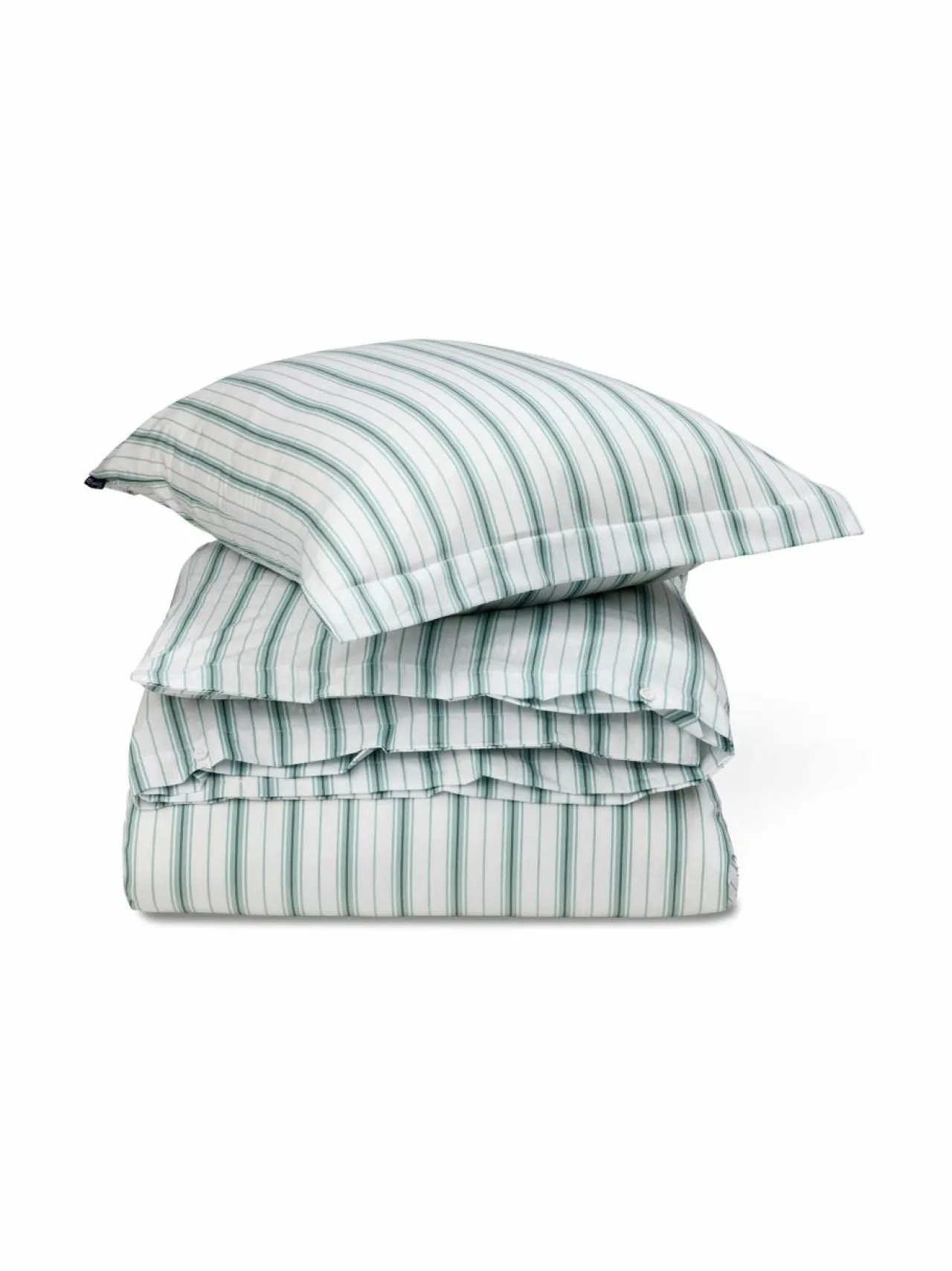 Liinavaatteet|Lexington Striped Poplin -pussilakanasetti WHITE/EUCALYPTUS