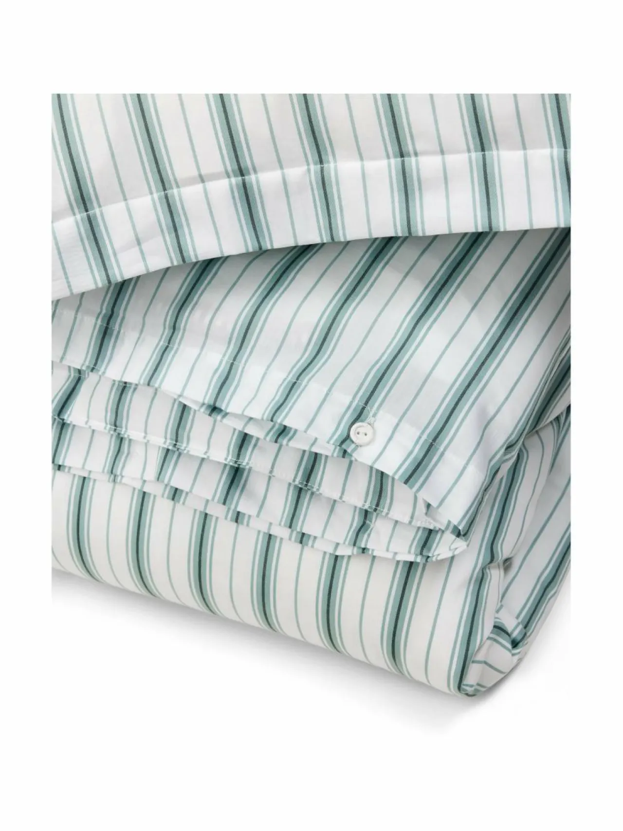 Liinavaatteet|Lexington Striped Poplin -pussilakanasetti WHITE/EUCALYPTUS