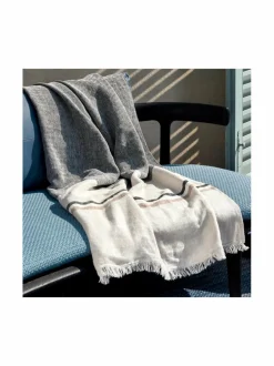 Huovat & Päiväpeitot|Hugo Boss Stripe-pellavahuopa 130 x 170 cm BEIGE-GREY