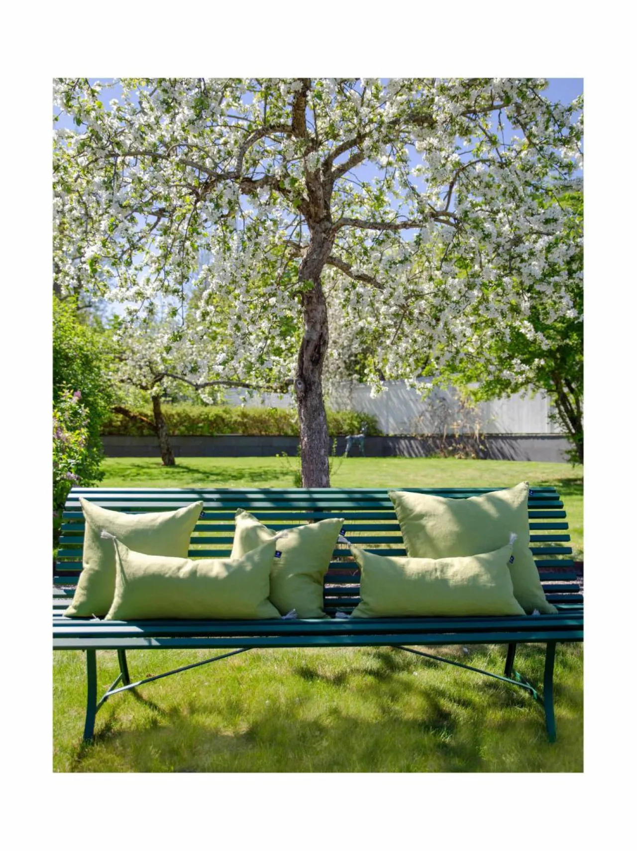 Sisustustyynyt|Himla Sunshine-pellavatyynynpäällinen GREENERY