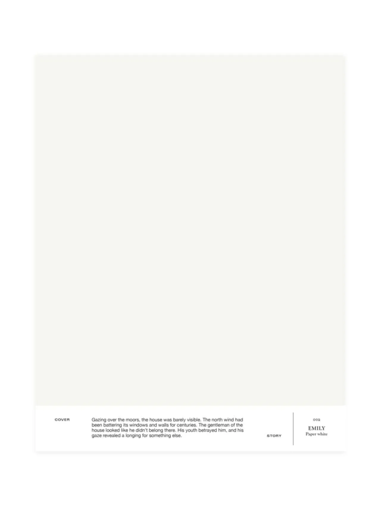 Maalit|Cover Story Sävymalli 002 EMILY - paper white