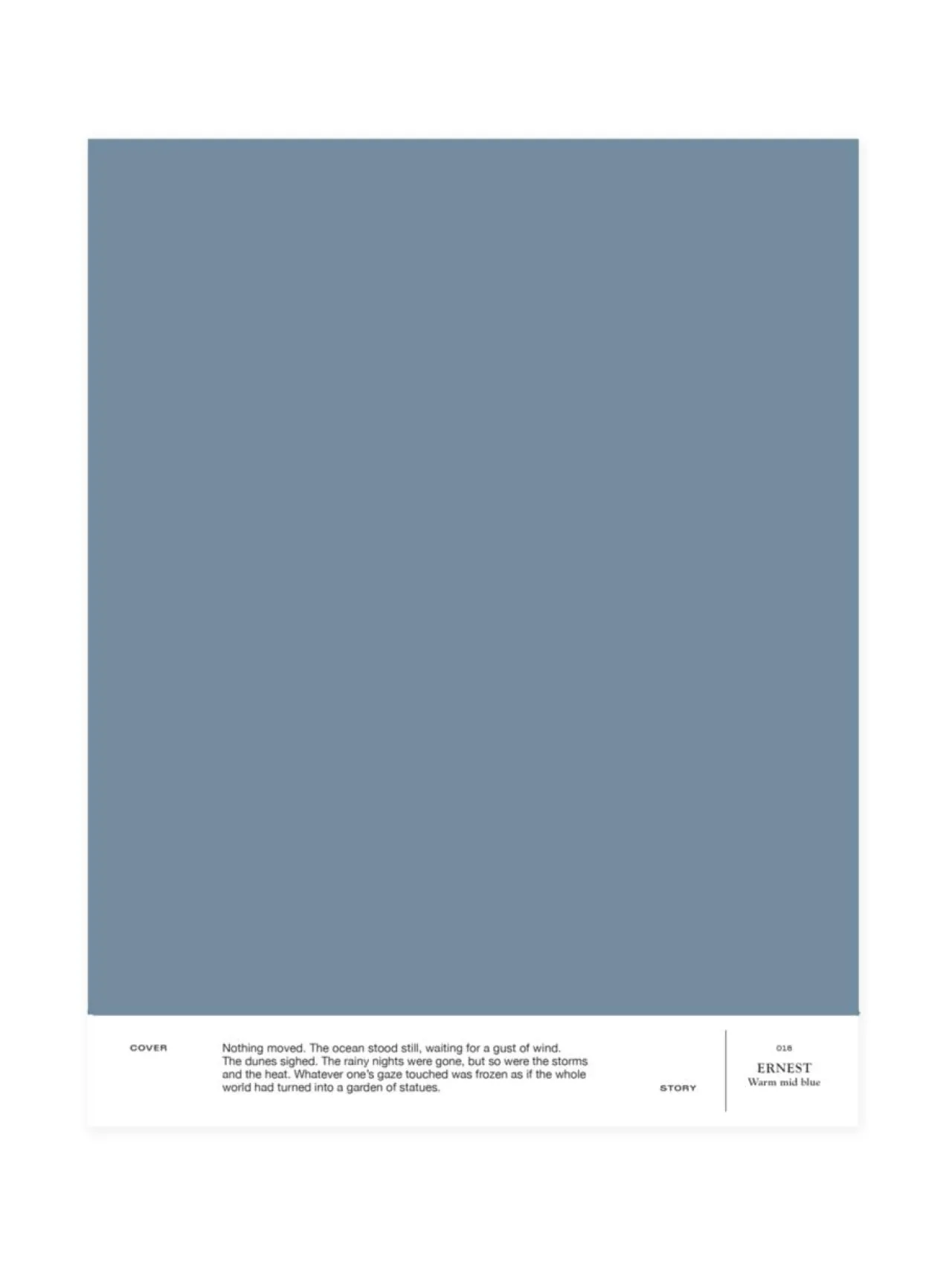 Maalit|Cover Story Sävymalli 018 ERNEST - warm mid blue