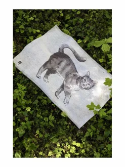 Keittiö- & Kattaustekstiilit|Lapuan Kankurit Teemu Järvi x KISSA -keittiöpyyhe pellavasekoitteesta 46 x 70 cm 9 WHITE-BLACK