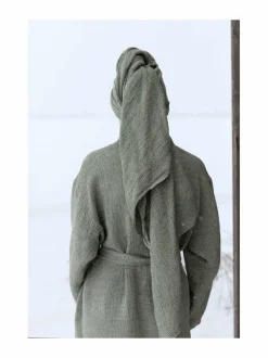 Kylpyhuonetekstiilit|Lapuan Kankurit Terva-kylpytakki 73 WHITE-OLIVE