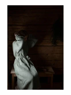 Kylpyhuonetekstiilit|Lapuan Kankurit Terva-kylpytakki 73 WHITE-OLIVE