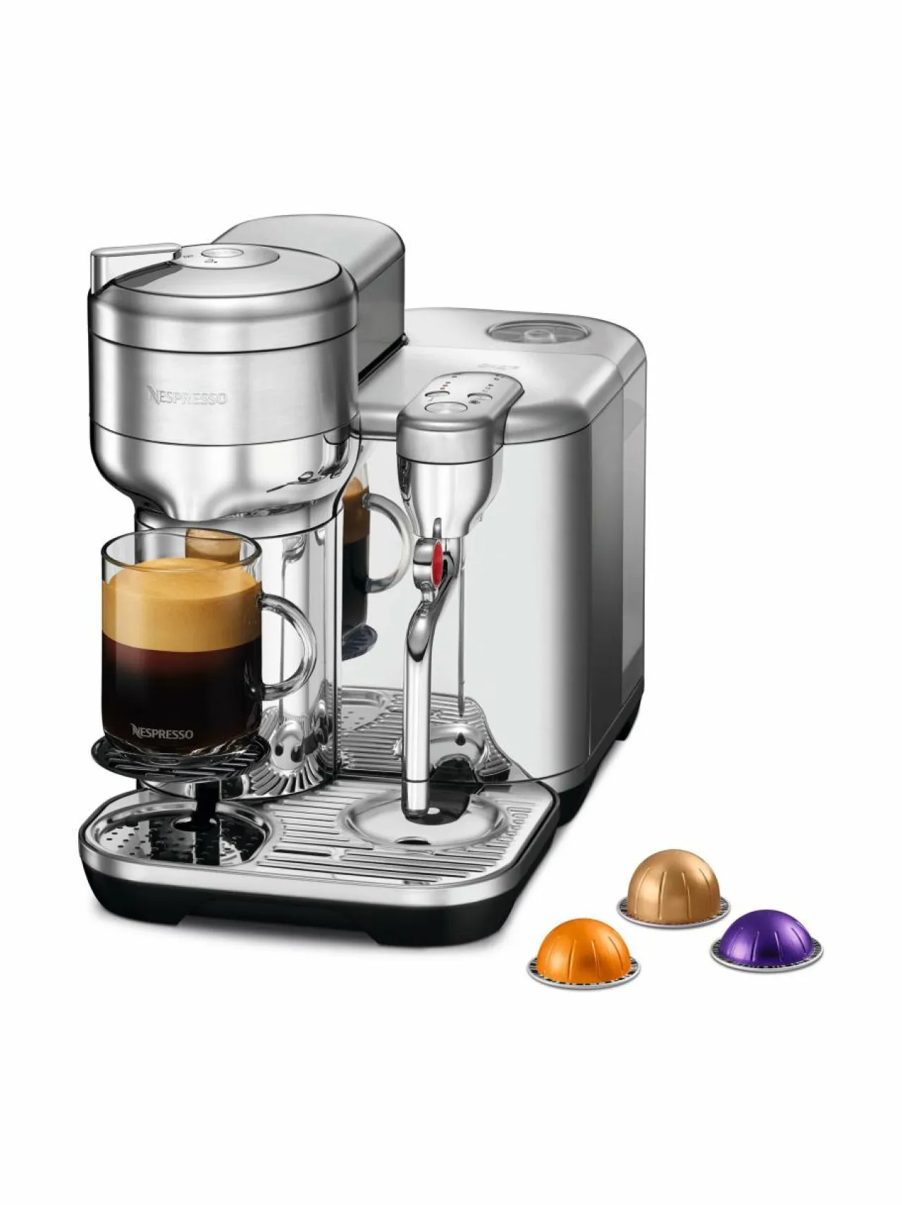 Kahvin- & Vedenkeittimet|Nespresso The Vertuo Creatista -kapselikeitin BRUSHED STAINLESS STEEL