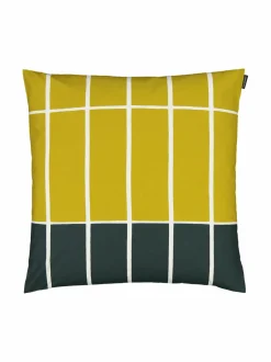 Sisustustyynyt|Marimekko Tiiliskivi-tyynynpäällinen 50 x 50 cm 686 DARK GREEN, BEIGE, LIME