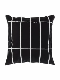 Sisustustyynyt|Marimekko Tiiliskivi-tyynynpäällinen 50 x 50 cm MUSTA/VALKOINEN