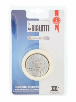 Tee, Kahvi & Vesi|Bialetti Tiivisterengas ja suodatinlevy 4 kupin espressokeittimeen VALKOINEN/TERÄS