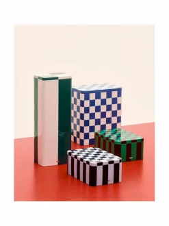 Koriste-Esineet|HAY Tin Container Slim -säilykerasia GREEN AND OFF-WHITE