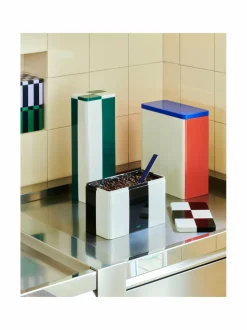 Koriste-Esineet|HAY Tin Container Slim -säilykerasia GREEN AND OFF-WHITE