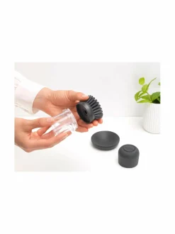 Keittiötarvikkeet|Brabantia Tiskiharja saippuatäytöllä DARK GREY