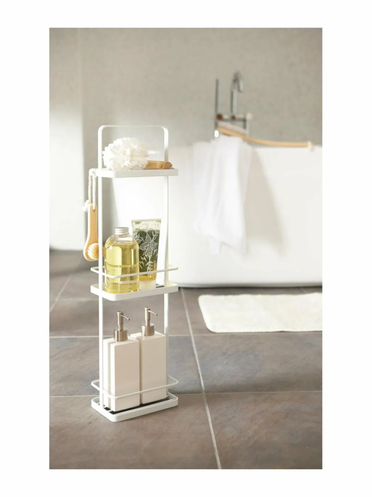 Säilytys|Yamazaki Tower Bath Rack Slim -kylpyhuoneen hylly WHITE