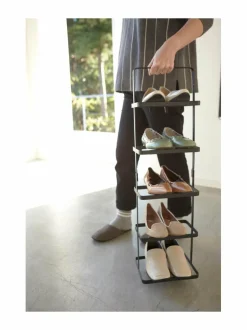 Säilytys|Yamazaki Tower Shoe Rack -kenkähylly 22 × 18 × 77,5 cm BLACK