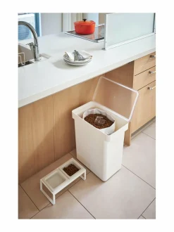 Säilytys|Yamazaki Tower-lemmikinruokalaatikko 25 l WHITE