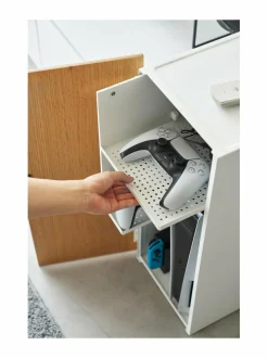 Säilytys|Yamazaki Tower-pelikonsolikaappi 36,5 x 60,3 x 247 cm WHITE