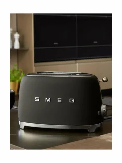 Leivänpaahtimet|Smeg TSF01BLMEU-leivänpaahdin, 2 viipaleelle MATT BLACK