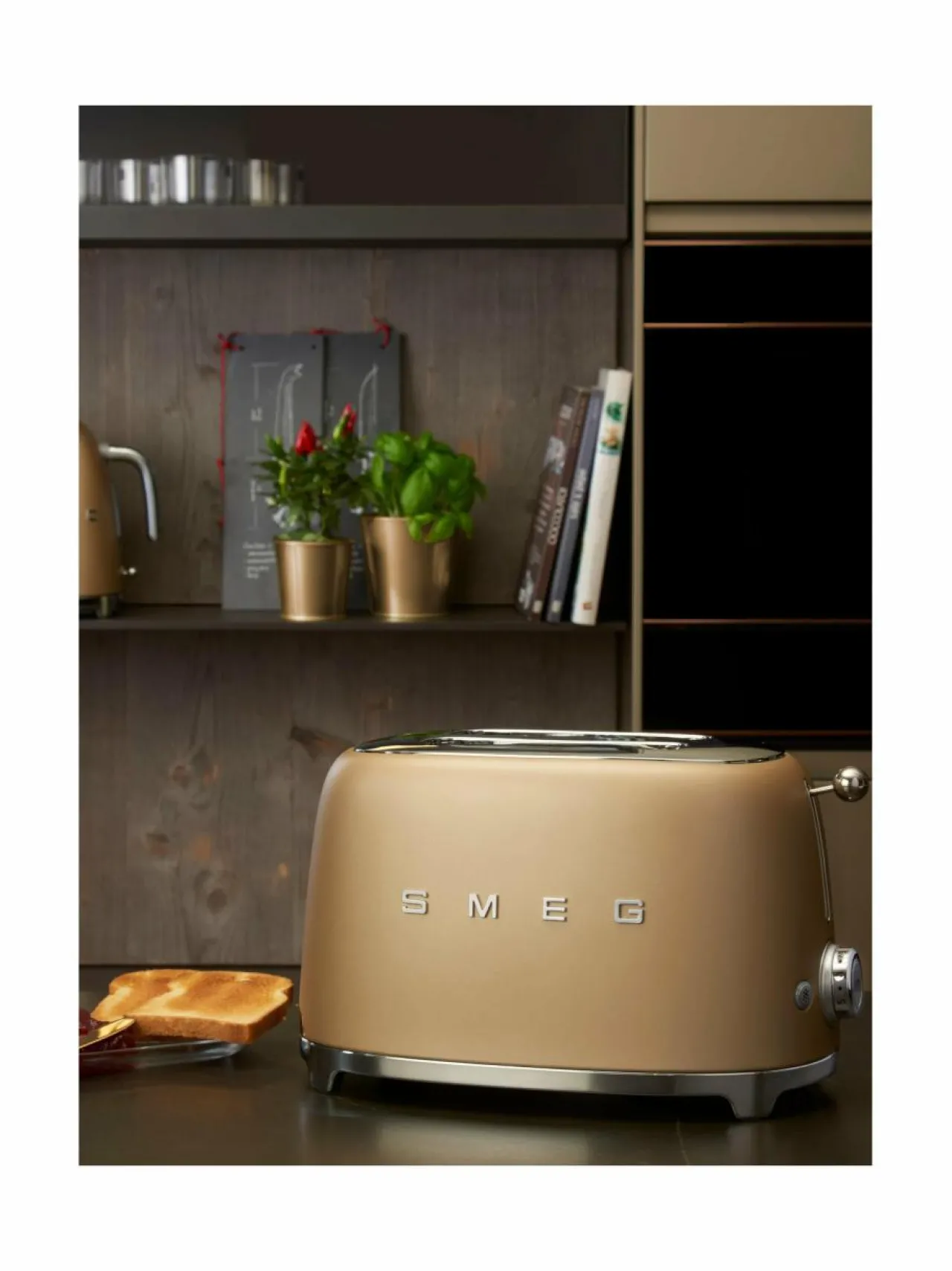 Leivänpaahtimet|Smeg TSF01CHMEU-leivänpaahdin, 2 viipaleelle MATT BEIGE