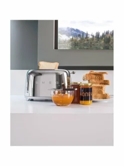 Leivänpaahtimet|Smeg TSF01SSEU-leivänpaahdin, 2 viipaleelle HOPEANHARMAA