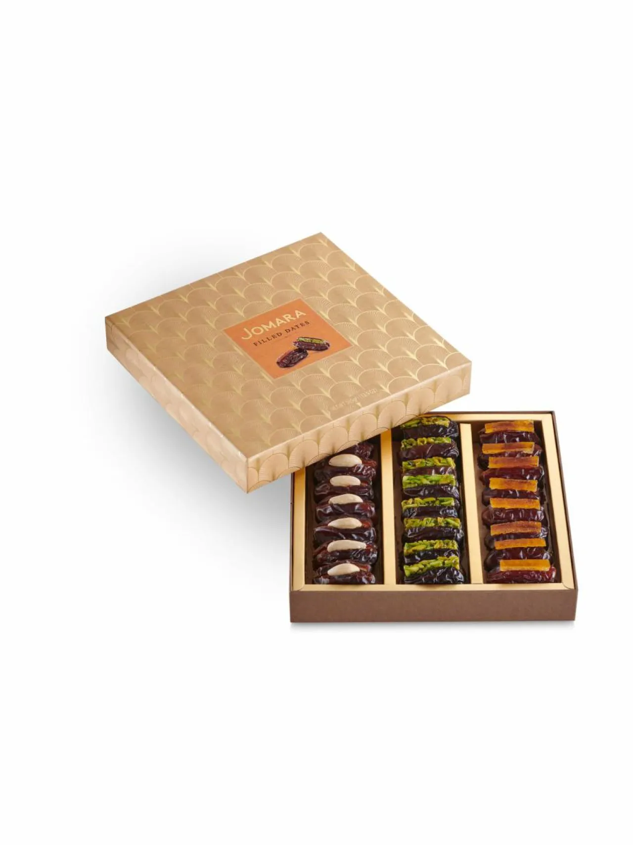 Makeat Delituotteet|Jomara Täytetyt taatelit, lahjarasia 365 g