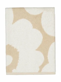Kylpyhuonetekstiilit|Marimekko Unikko-pyyhe 810 BEIGE, WHITE