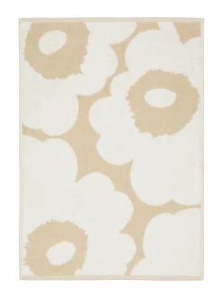 Kylpyhuonetekstiilit|Marimekko Unikko-pyyhe 810 BEIGE, WHITE