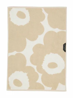 Kylpyhuonetekstiilit|Marimekko Unikko-pyyhe 810 BEIGE, WHITE