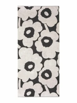 Kylpyhuonetekstiilit|Marimekko Unikko-pyyhe 190 CHARCOAL, OFF WHITE