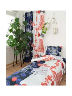 Valmisverhot|Vilpola Valmisverho Puutarhurit PUNAINEN