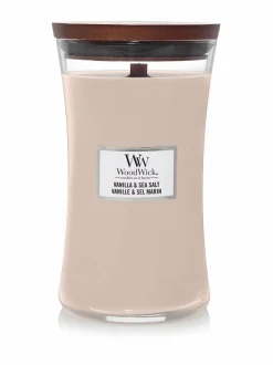 Kynttilät & Lyhdyt|Woodwick Vanilla & Sea Salt -tuoksukynttilä PINK