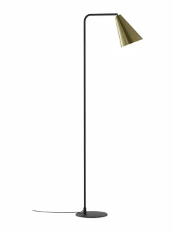 Lattiavalaisimet|Design by Grönlund Vigo-lattiavalaisin 156 cm 05 BLACK / ANTIQUE BRASS