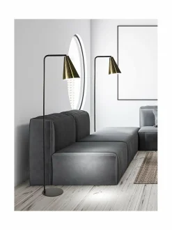 Lattiavalaisimet|Design by Grönlund Vigo-lattiavalaisin 156 cm 05 BLACK / ANTIQUE BRASS