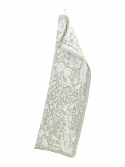 Keittiö- & Kattaustekstiilit|Lapuan Kankurit Villiyrtit-pellavapyyhe, 48 x 70 cm 4 WHITE-OLIVE