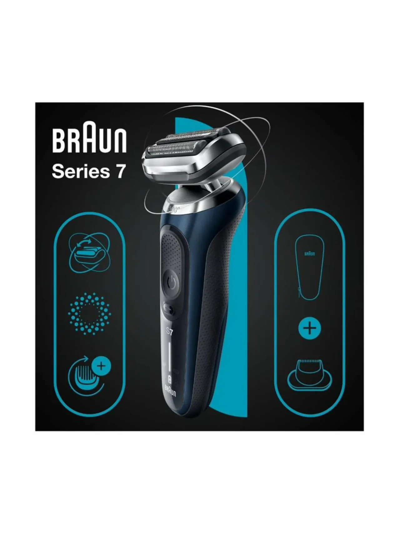 Ihokarvanpoisto|Braun Wet&Dry Series-7 -parranajokone BLACK/BLUE