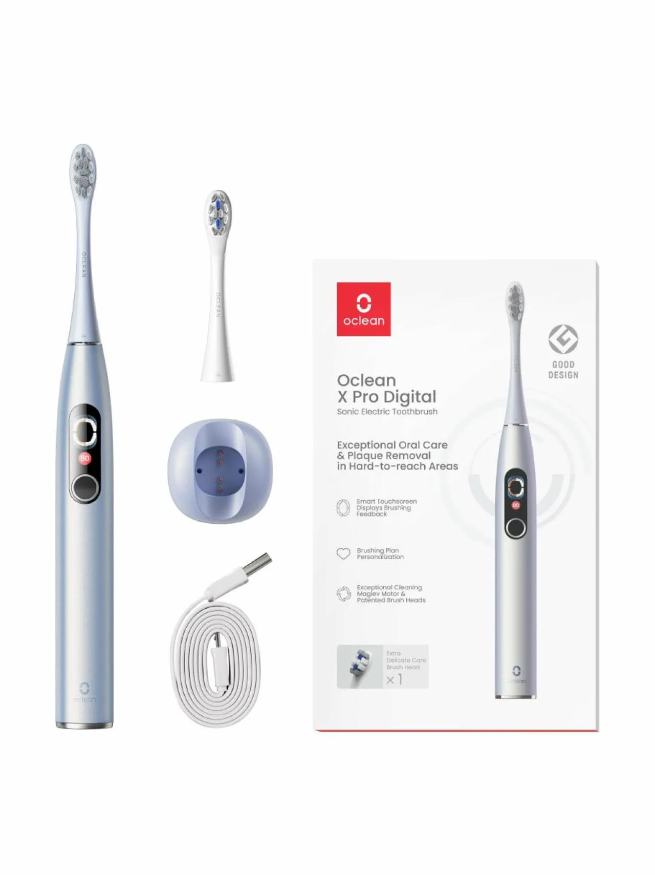 Hampaidenhoito|Oclean X Pro Digital -sähköhammasharja SILVER