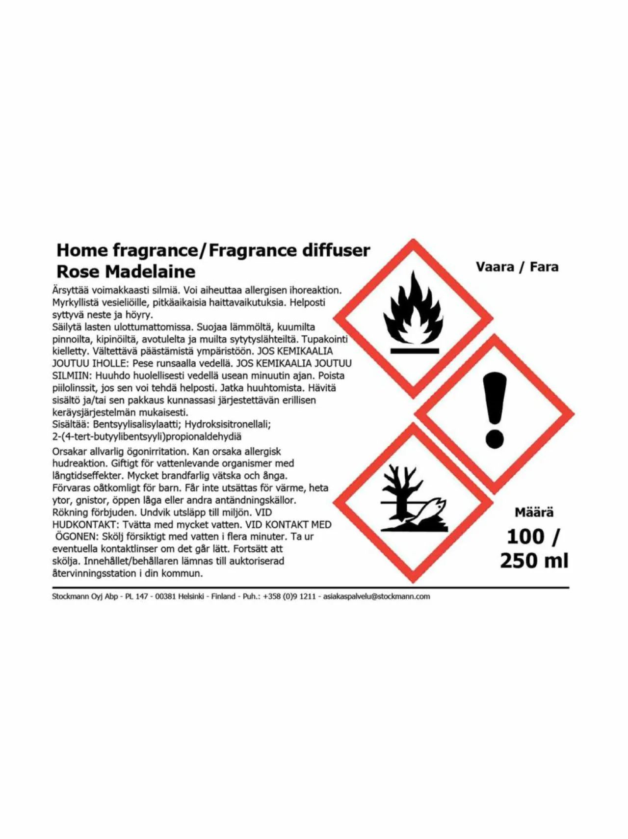 Huonetuoksut & Tuoksukynttilät|Millefiori Zona Rose Madaleine -täyttöpakkaus 250 ml